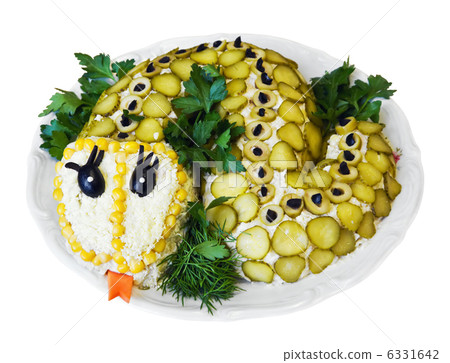 salad vegetables laid out in the form of a snake salad vegetables laid out in the form of a snake 6331642