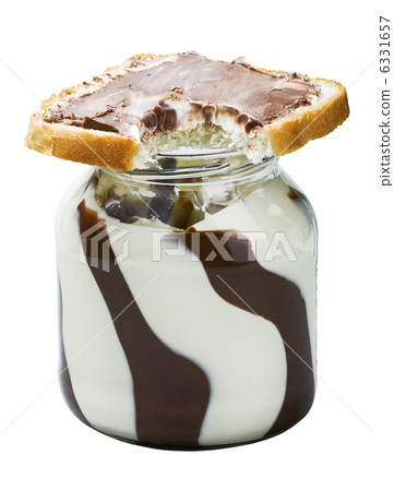 glass jar with chocolate spread glass jar with chocolate spread 6331657