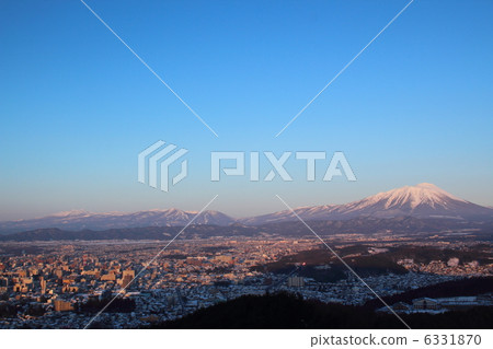 Morioka city center and Iwate volunteered from the rocky mountain view 6331870