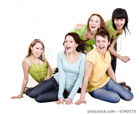 Happy group of young people. 6340578
