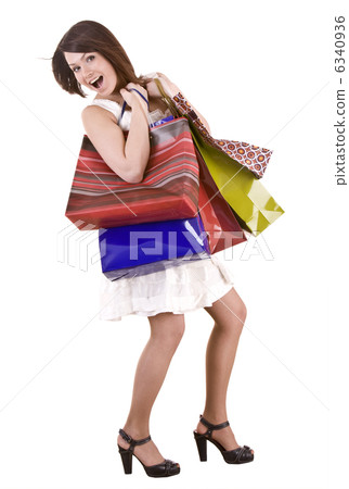 Shopping girl with group bag. 6340936