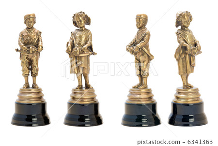 Two antique bronze figurines of  musicians. 6341363