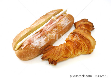 美味的火腿奶酪沙和羊角麵包 美味的火腿奶酪沙和羊角麵包 6342430