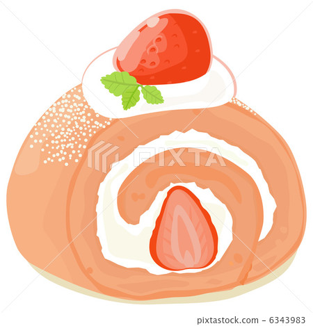 Strawberry roll cake 6343983