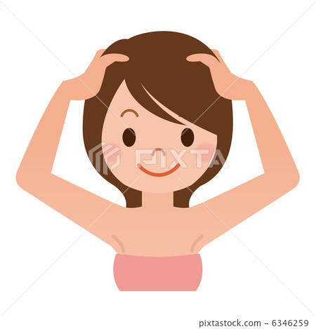 A Woman With A Scalp Massage Stock Illustration PIXTA