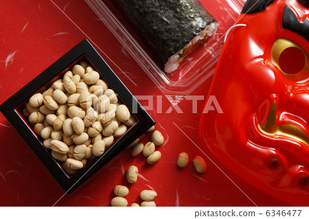 惡魔臉和豆類和卷壽司 6346477