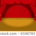  Stage · curtain · red · golden edge 6346783