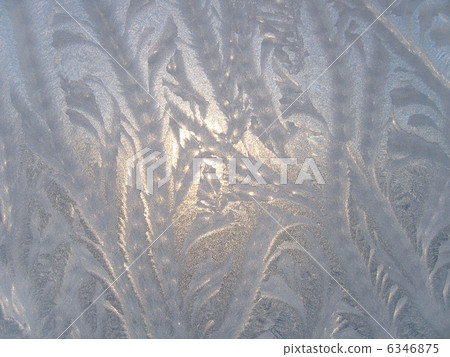 Ice natural pattern on glass Ice natural pattern on glass 6346875