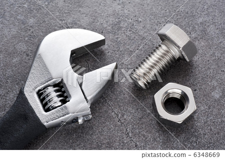 Monkey wrench and bolt and nut 6348669