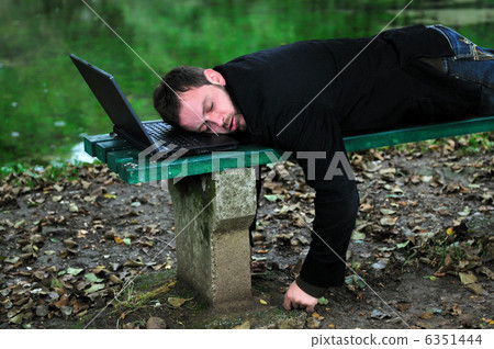 sleeping businessman outdoor sleeping businessman outdoor 6351444