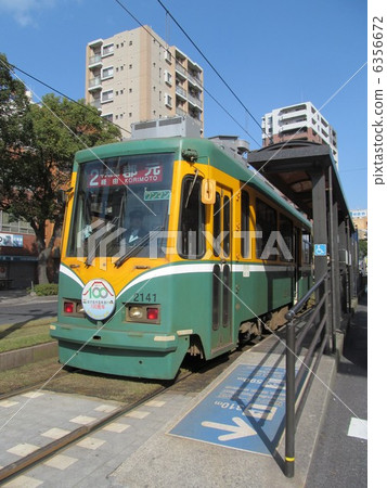 Kagoshima City electric train and bus stop 6356672