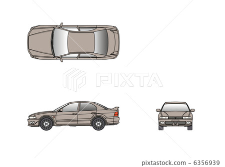 Stock Illustration: hatchback cars, mini van, white car