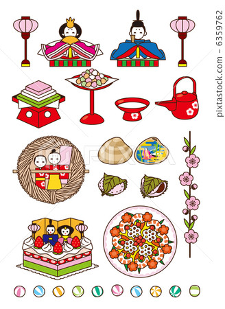 Material of peach festival Kyoto Kanto style 6359762