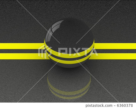 Asphalt with a high quality coating with a reflection of the ball Asphalt with a high quality coating with a reflection of the ball 6360378