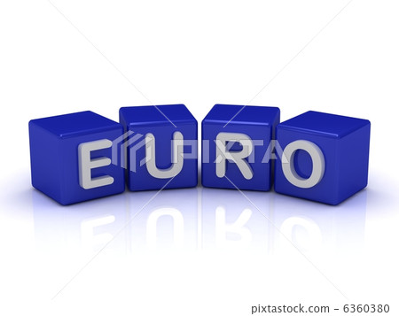 EURO word on blue cubes EURO word on blue cubes 6360380