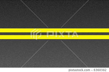 Double solid yellow lines on asphalt 6360382