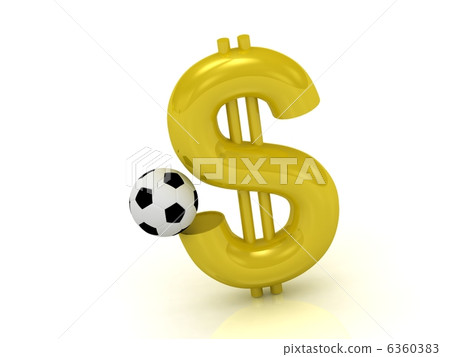 Dollar with the ball in soccer Dollar with the ball in soccer 6360383