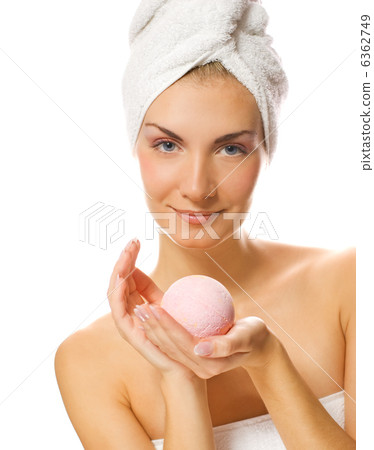 Beautiful young woman with aroma bath ball  6362749