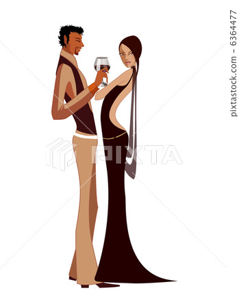 Man holding wineglass and woman 6364477
