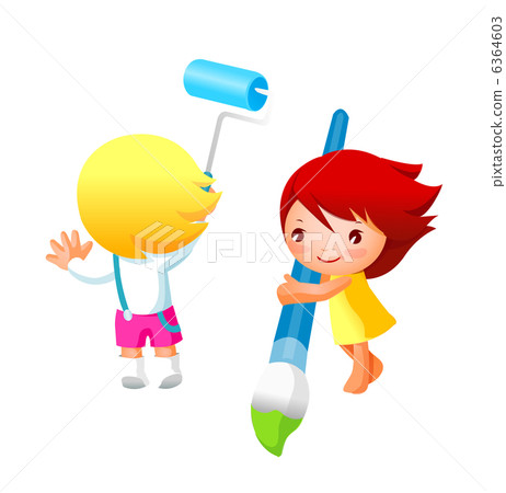 Children painting together 6364603