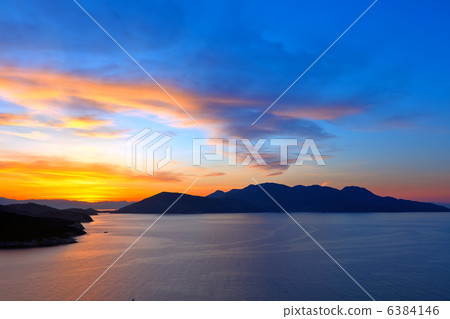 Beautiful sunset over Aegean sea Beautiful sunset over Aegean sea 6384146