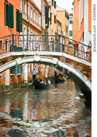 Gondolas on canal in Venice Gondolas on canal in Venice 6384969