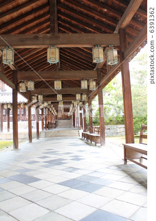 京都府宇治市黃山佛教寺廟走廊 京都府宇治市黃山佛教寺廟走廊 6391362