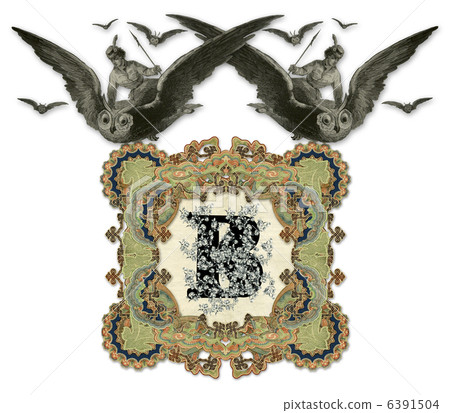 The Victorian capital letter B with four owls. The Victorian capital letter B with four owls. 6391504