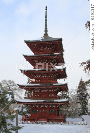 Highest place five-storied pagoda - in Hirosaki 6391517