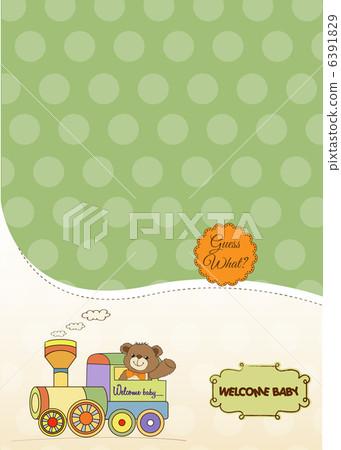 baby shower card with teddy bear and train toy baby shower card with teddy bear and train toy 6391829