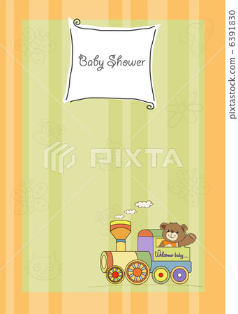 baby shower card with teddy bear and train toy baby shower card with teddy bear and train toy 6391830