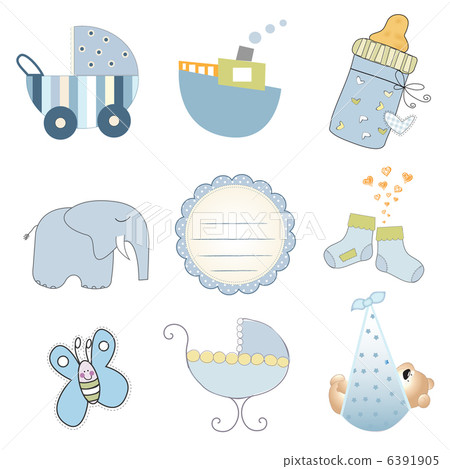 baby boy items set in vector format isolated on white background baby boy items set in vector format isolated on white background 6391905