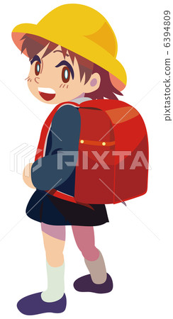 一個女孩背著書包 6394809