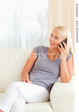 Portrait of a blonde woman on the phone Portrait of a blonde woman on the phone 6400939