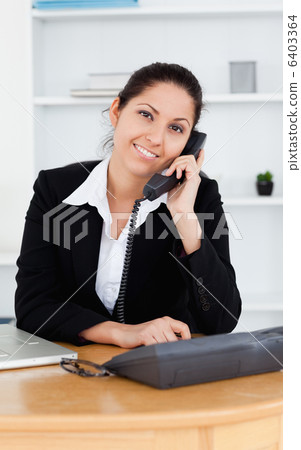 Smiling businesswoman on telephone 6403364