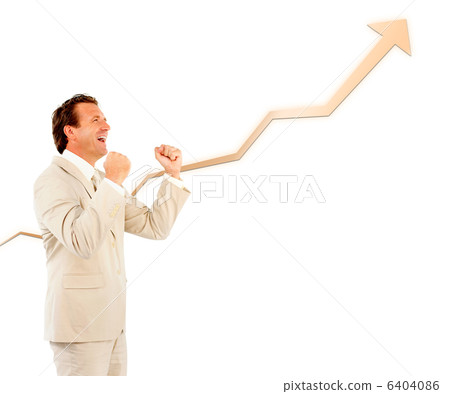 Successful businessman cheering 6404086