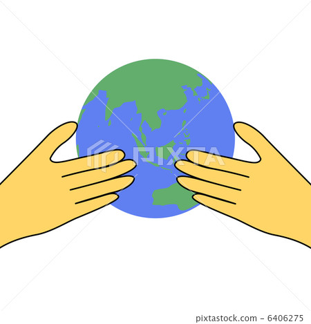 與地球的例證用兩隻手 6406275