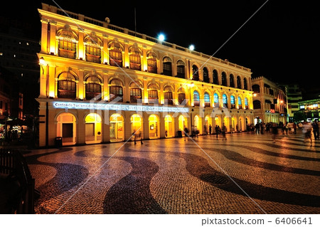 澳門議事亭廣場夜景 6406641