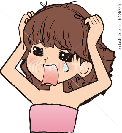 Women suffering from damage hair 6406726
