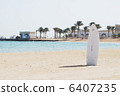 single windsurfing board in a sand of a beach 6407235