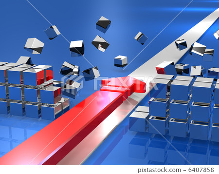 突破的抽象3DCG例證 突破的抽象3DCG例證 6407858