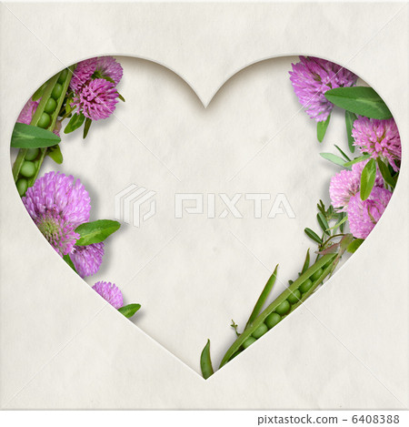 Pea and red grass heart frame 6408388
