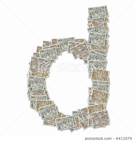 10萬日元鈔票和100美元的鈔票的字母 6411079