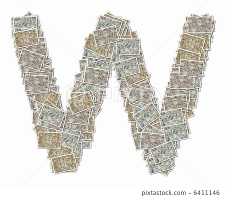 大寫字母與10,000日元票據和100美元的鈔票 6411146