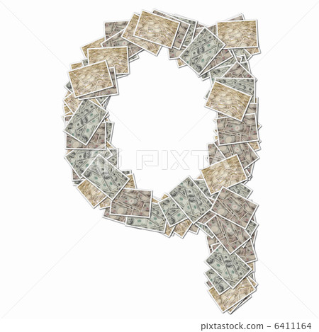 10萬日元鈔票和100美元的鈔票的字母 6411164