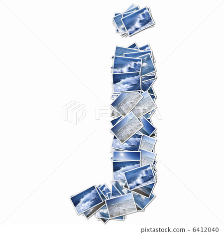 Lower case letters of the alphabet with a picture of the sea 6412040