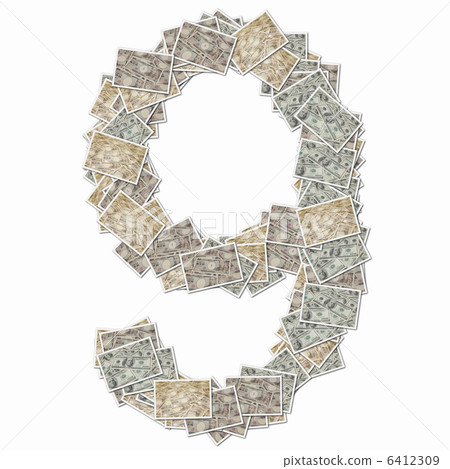 與10,000日元票據和100美元票據的數字 6412309