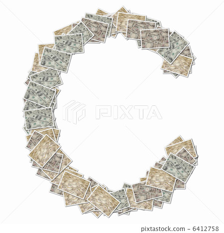 Capital letters of the alphabet with 10,000 yen bill and 100 dollar bill Capital letters of the alphabet with 10,000 yen bill and 100 dollar bill 6412758