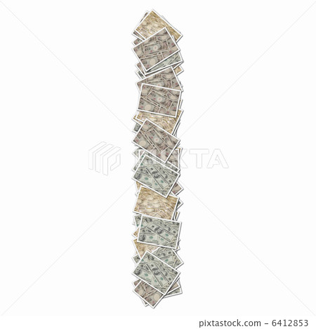 Capital letters of the alphabet with 10,000 yen bill and 100 dollar bill 6412853
