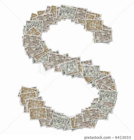 大寫字母與10,000日元票據和100美元的鈔票 6413033